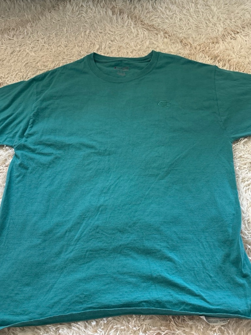 Champion Men's Teal Crewneck Short Sleeve Tee